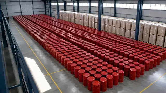 Kalite kontrol altındaki bitmiş yağ stoku